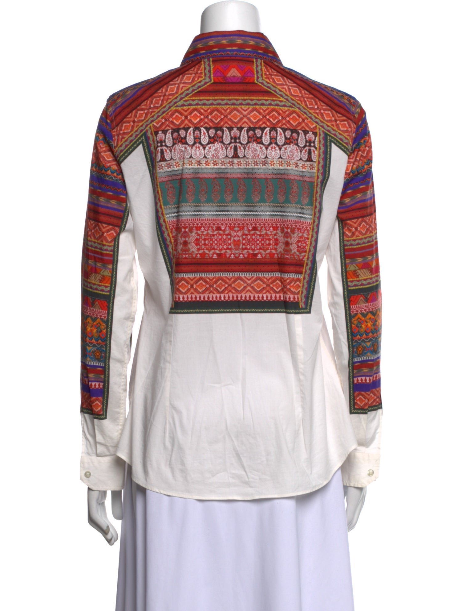 Etro Printed Long Sleeve Button-Up Top